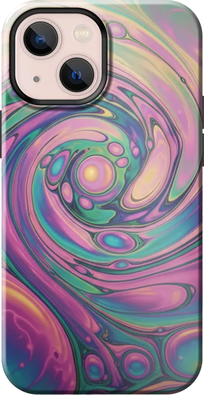 Bubble Iridescence case on the iPhone 13 mini