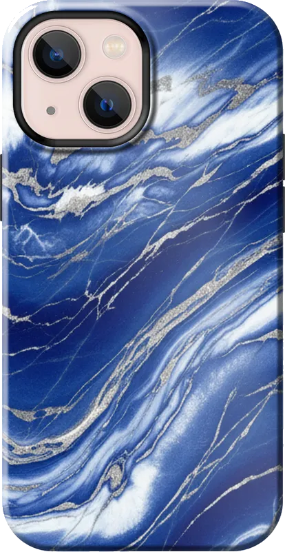 Cobalt Marble case on the iPhone 13 mini