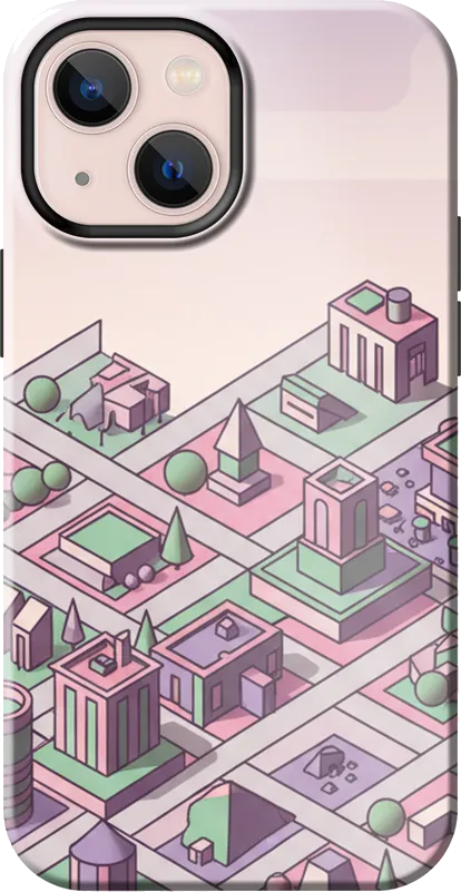 Isometric City case on the iPhone 13 mini