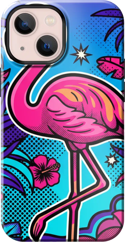 Neon Flamingo case on the iPhone 13 mini
