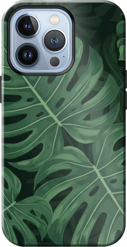 Monstera Leaves case on the iPhone 13 Pro