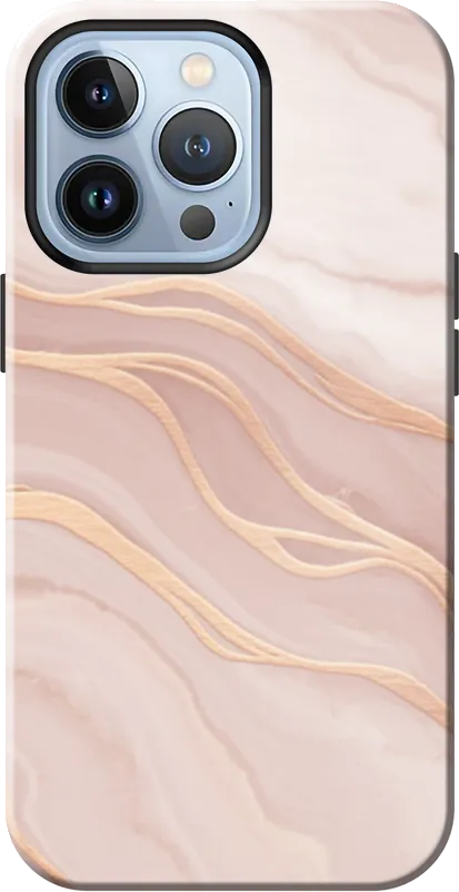 Rose Gold Marble case on the iPhone 13 Pro