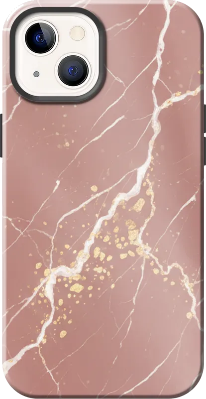 Blush Marble case on the iPhone 13
