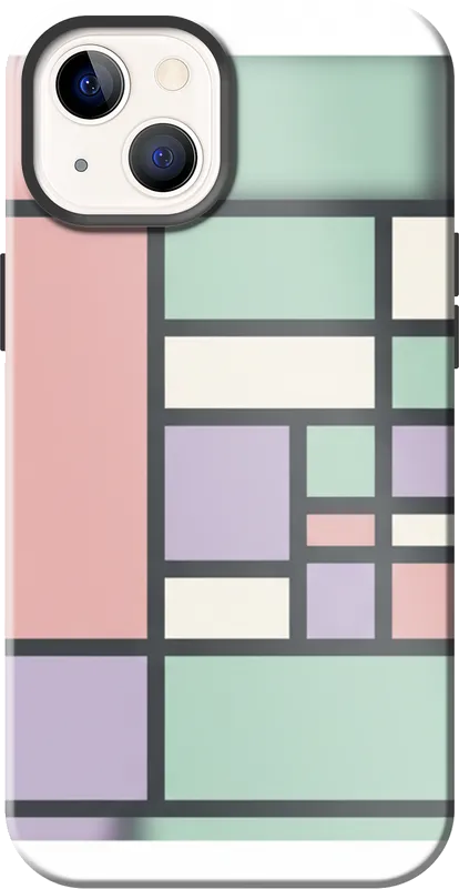 Pastel Blocks case on the iPhone 13