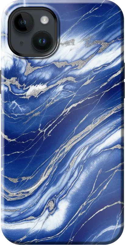 Cobalt Marble case on the iPhone 14 Plus