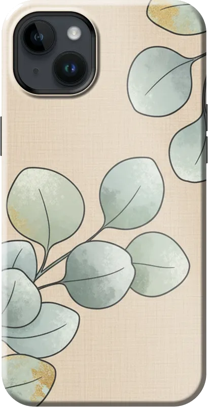 Eucalyptus Branch case on the iPhone 14 Plus