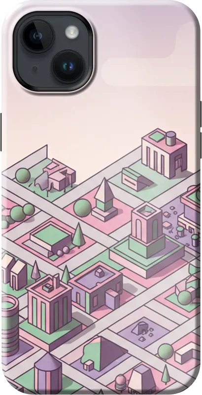 Isometric City case on the iPhone 14 Plus
