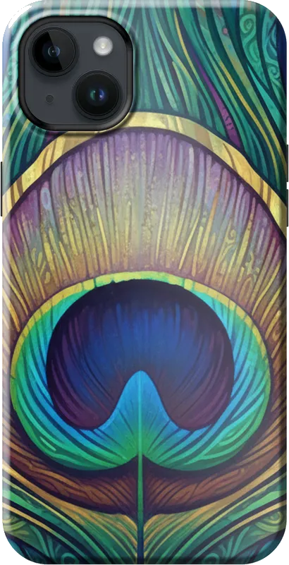 Peacock Feather case on the iPhone 14 Plus
