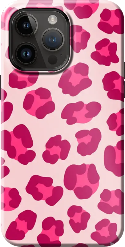 Pink Leopard case on the iPhone 14 Pro Max