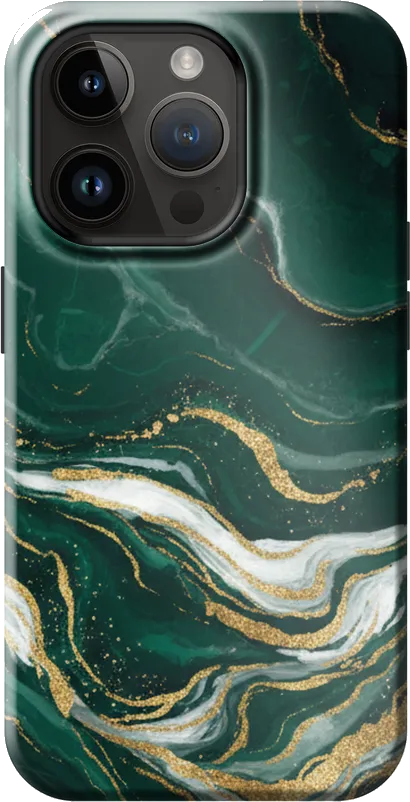 Emerald Marble case on the iPhone 14 Pro