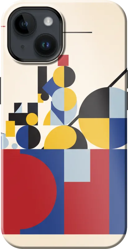 Bauhaus Shapes case on the iPhone 14