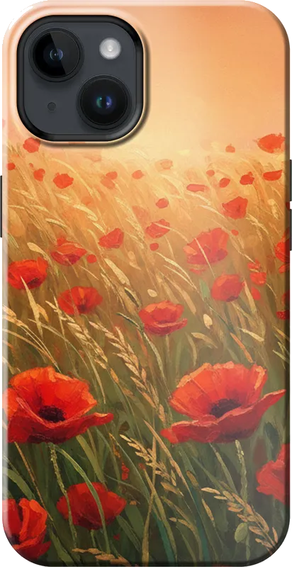 Poppy Field case on the iPhone 14