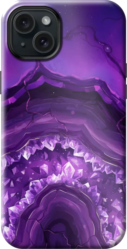 Amethyst Marble case on the iPhone 15 Plus