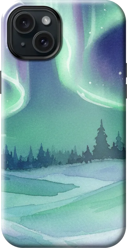 Northern Lights case on the iPhone 15 Plus