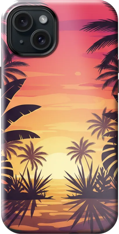 Palm Sunset case on the iPhone 15 Plus