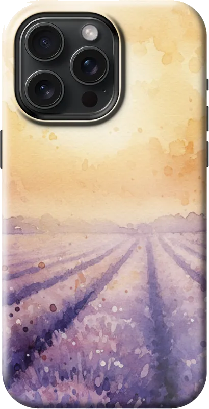 Lavender Fields case on the iPhone 15 Pro Max