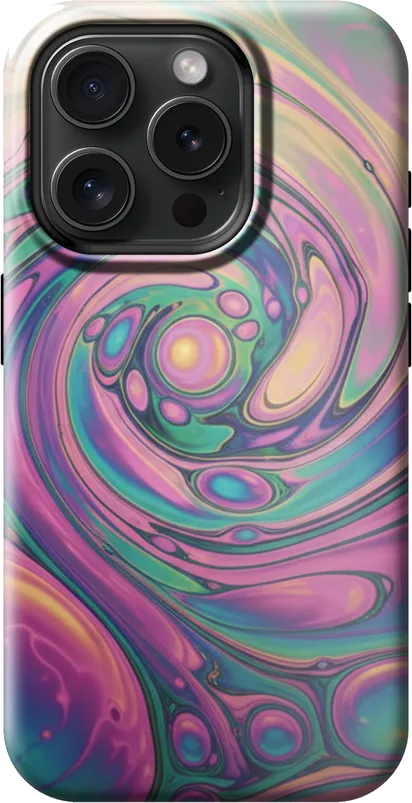 Bubble Iridescence case on the iPhone 15 Pro