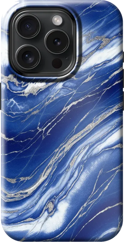 Cobalt Marble case on the iPhone 15 Pro