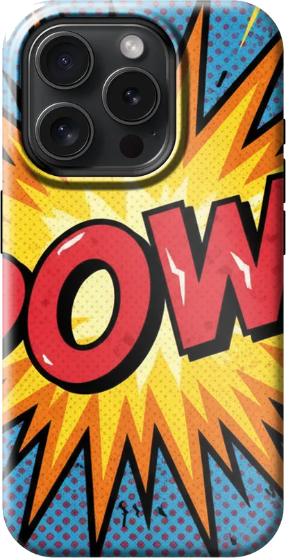 Comic POW case on the iPhone 15 Pro