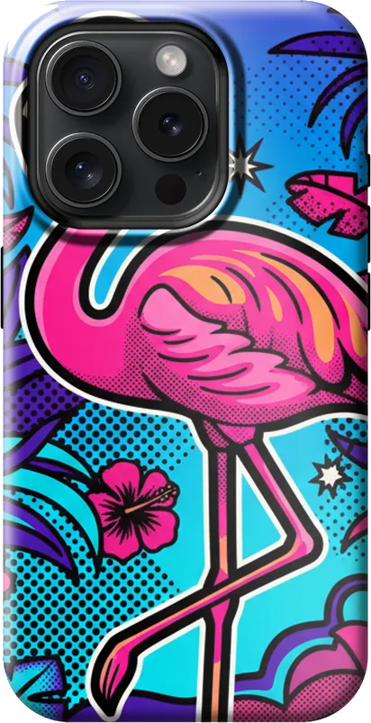 Neon Flamingo case on the iPhone 15 Pro