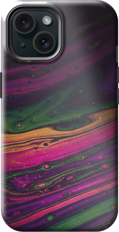 Oil Slick case on the iPhone 15
