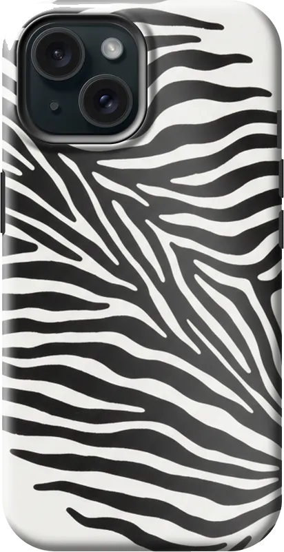 Zebra Mono case on the iPhone 15