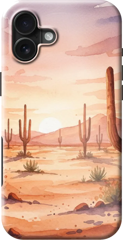 Desert Cactus Wash case on the iPhone 16 Plus