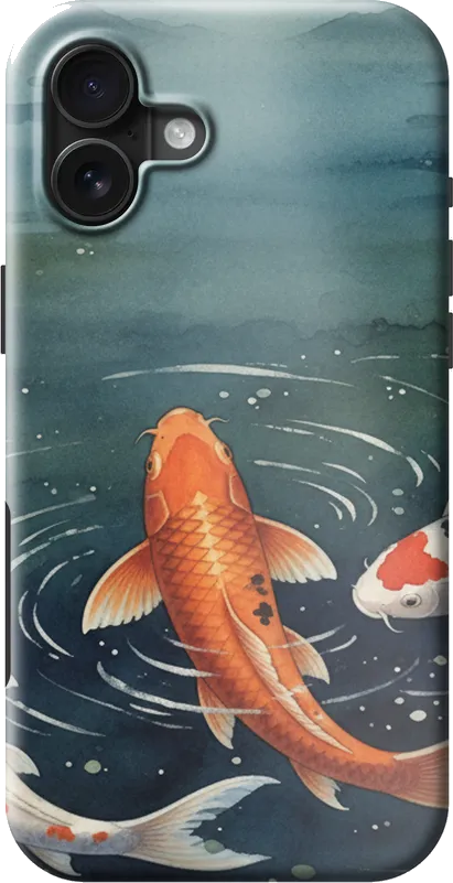 Koi Pond case on the iPhone 16 Plus