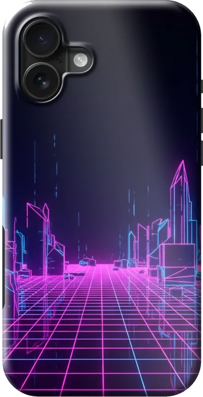 Neon Grid case on the iPhone 16 Plus