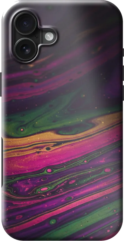 Oil Slick case on the iPhone 16 Plus