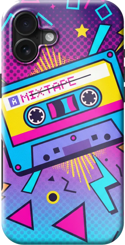 Retro Cassette case on the iPhone 16 Plus