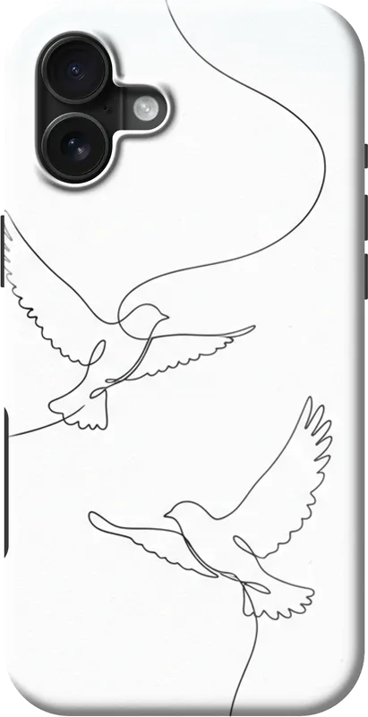 Twin Birds case on the iPhone 16 Plus