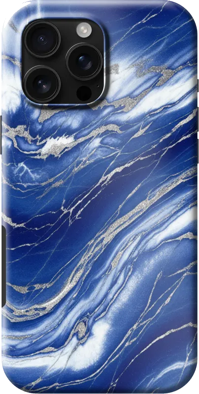 Cobalt Marble case on the iPhone 16 Pro Max