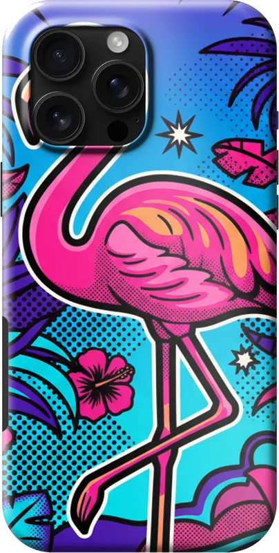 Neon Flamingo case on the iPhone 16 Pro Max