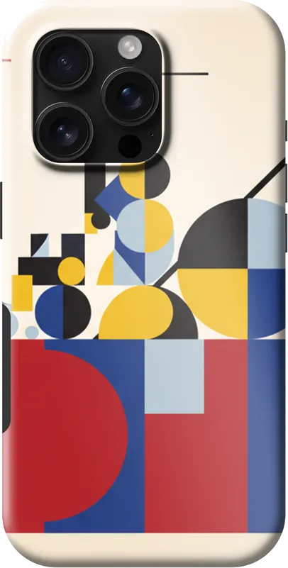 Bauhaus Shapes case on the iPhone 16 Pro