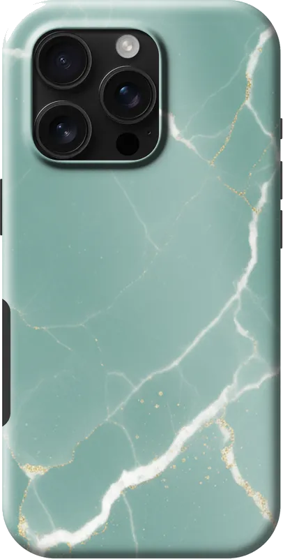 Mint Marble case on the iPhone 16 Pro
