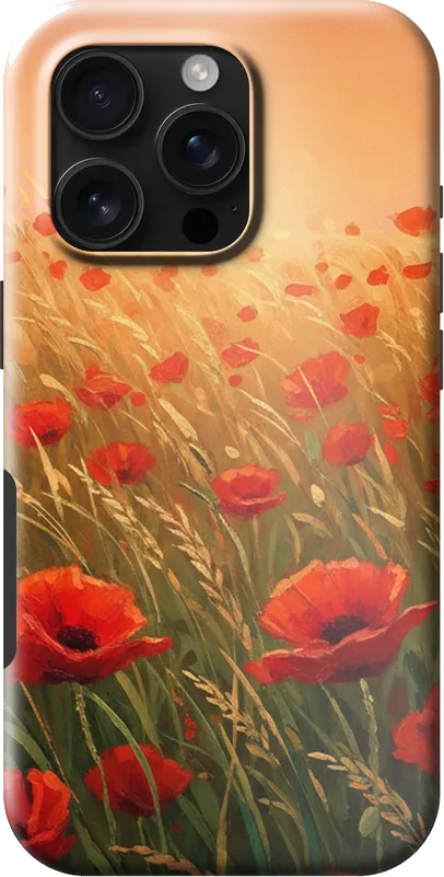 Poppy Field case on the iPhone 16 Pro