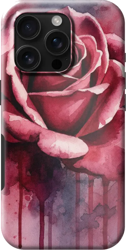 Rose Watercolour case on the iPhone 16 Pro