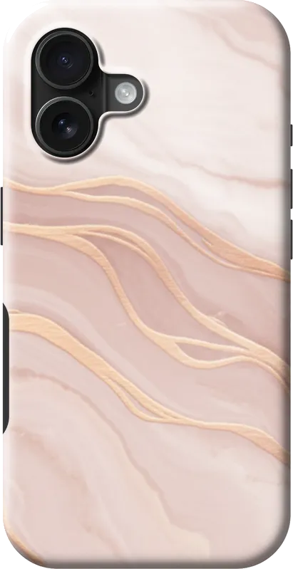 Rose Gold Marble case on the iPhone 16