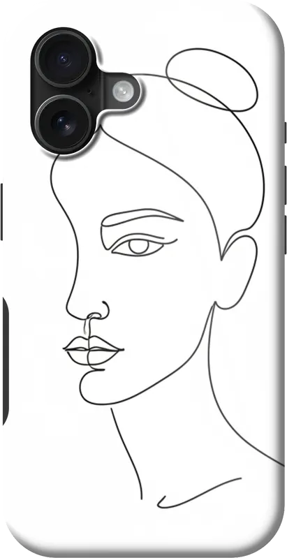 Single Line Face case on the iPhone 16