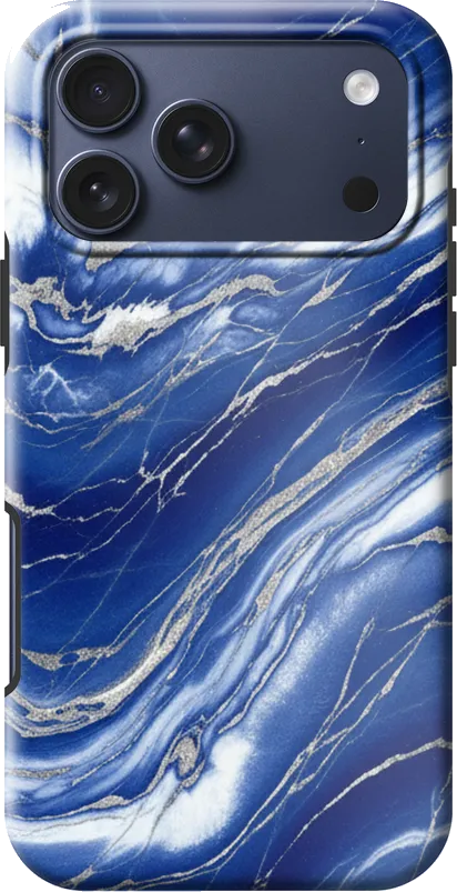 Cobalt Marble case on the iPhone 17 Pro Max