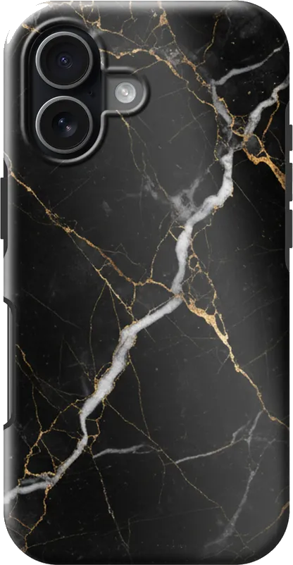 Black Marble case on the iPhone 17