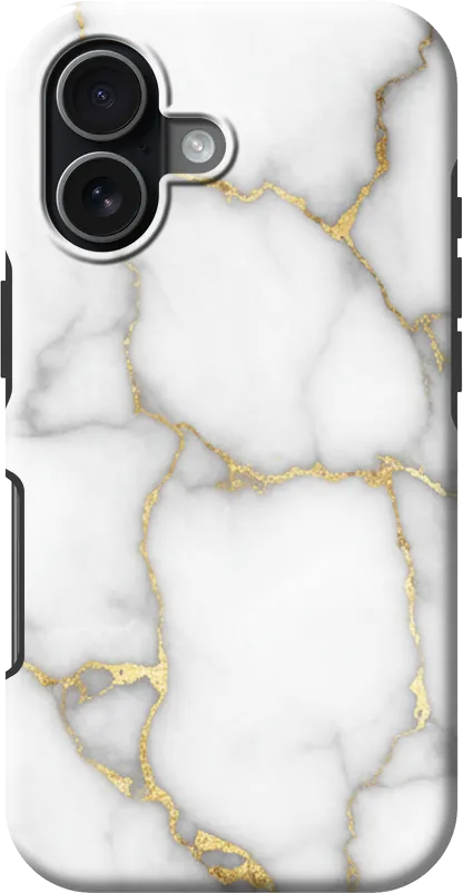 White Marble case on the iPhone 17