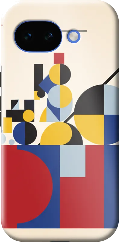 Bauhaus Shapes case on the Google Pixel 10A