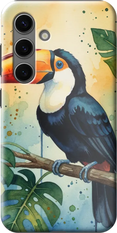 Tropical Toucan case on the Samsung Galaxy S24