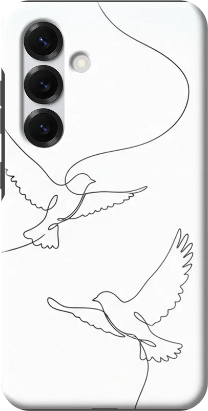 Twin Birds case on the Samsung Galaxy S25
