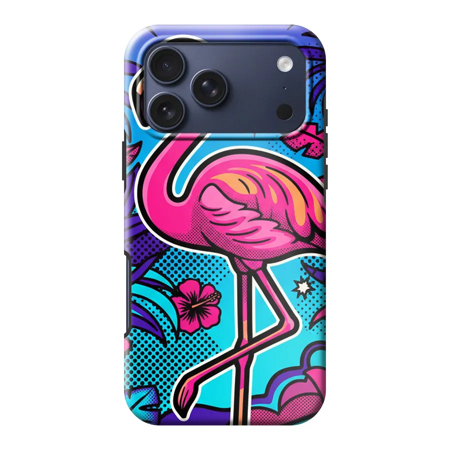 Neon Flamingo phone case