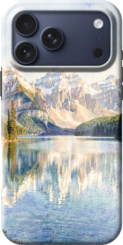 Mountain trip, as a watercolour, on an iPhone 18 Pro Max case