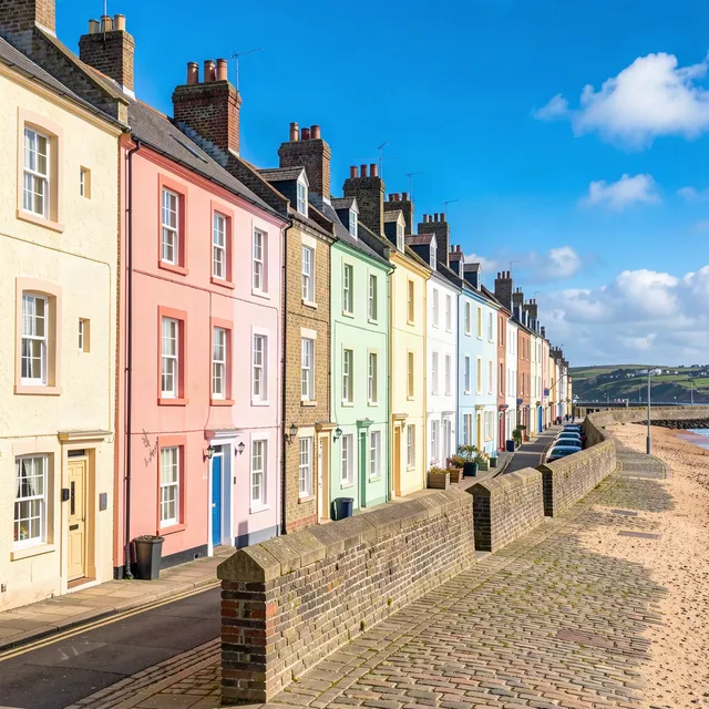 Sample photo for: Seaside street, as a pop art poster